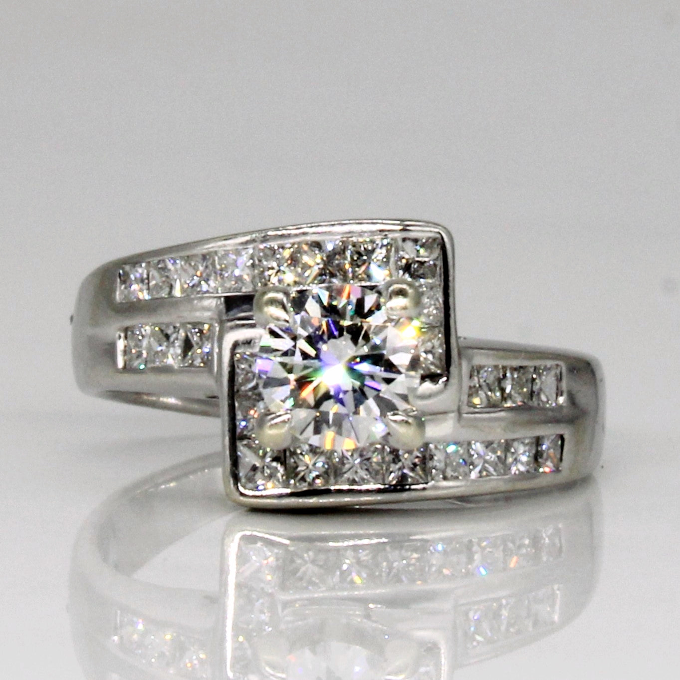 Cathedral Set Diamond Engagement Ring | 1.16ctw | SZ 5.25 |