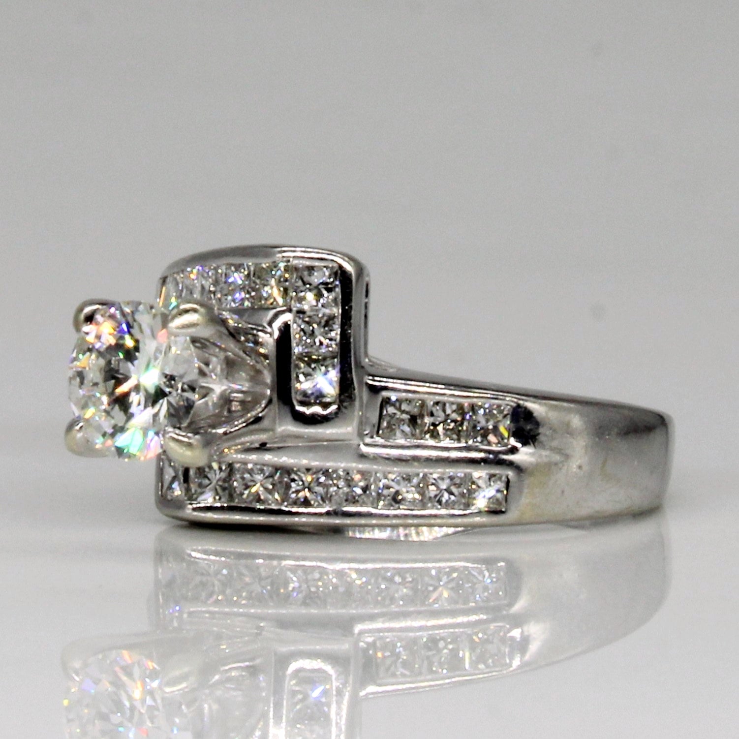Cathedral Set Diamond Engagement Ring | 1.16ctw | SZ 5.25 |