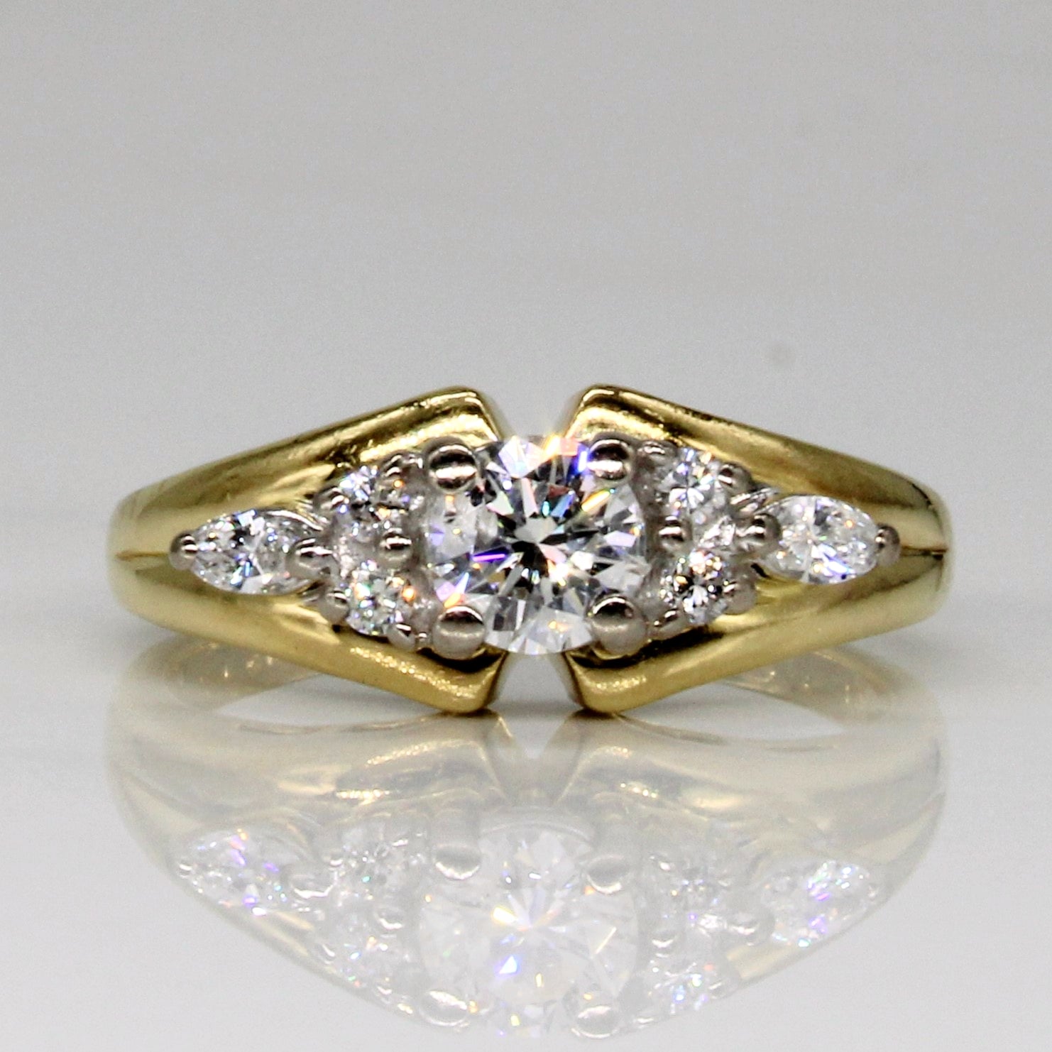 Bague de fiançailles en diamant | 0,60 ct | Taille 6,75 | 