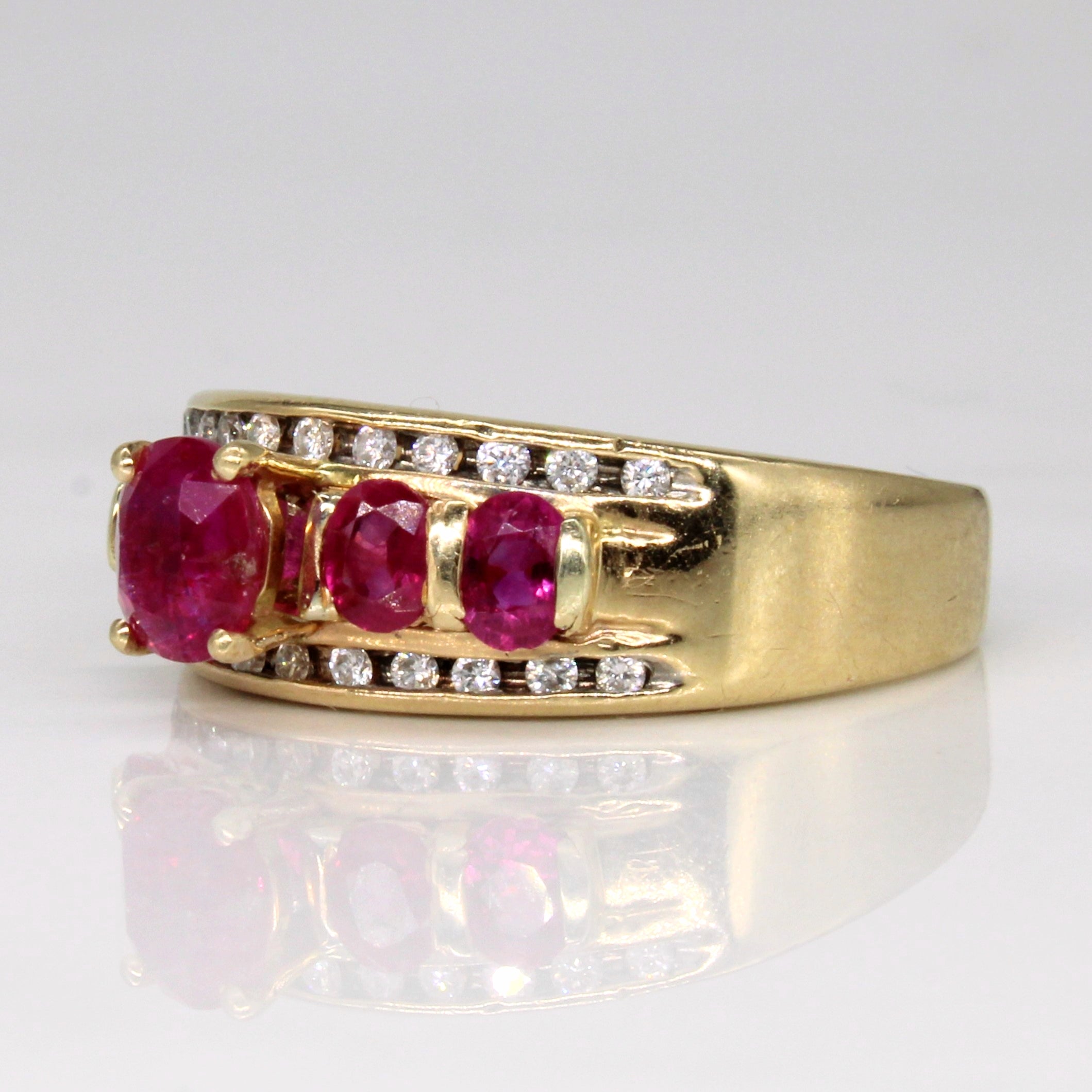 Ruby & Diamond Cocktail Ring | 1.35ctw, 0.22ctw | SZ 8.5 |
