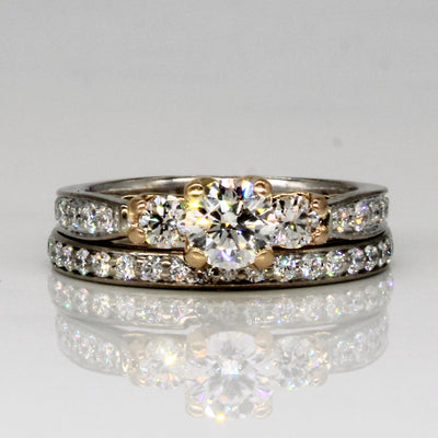 Diamond Wedding Ring Set | 0.82ctw | SZ 4.25 |