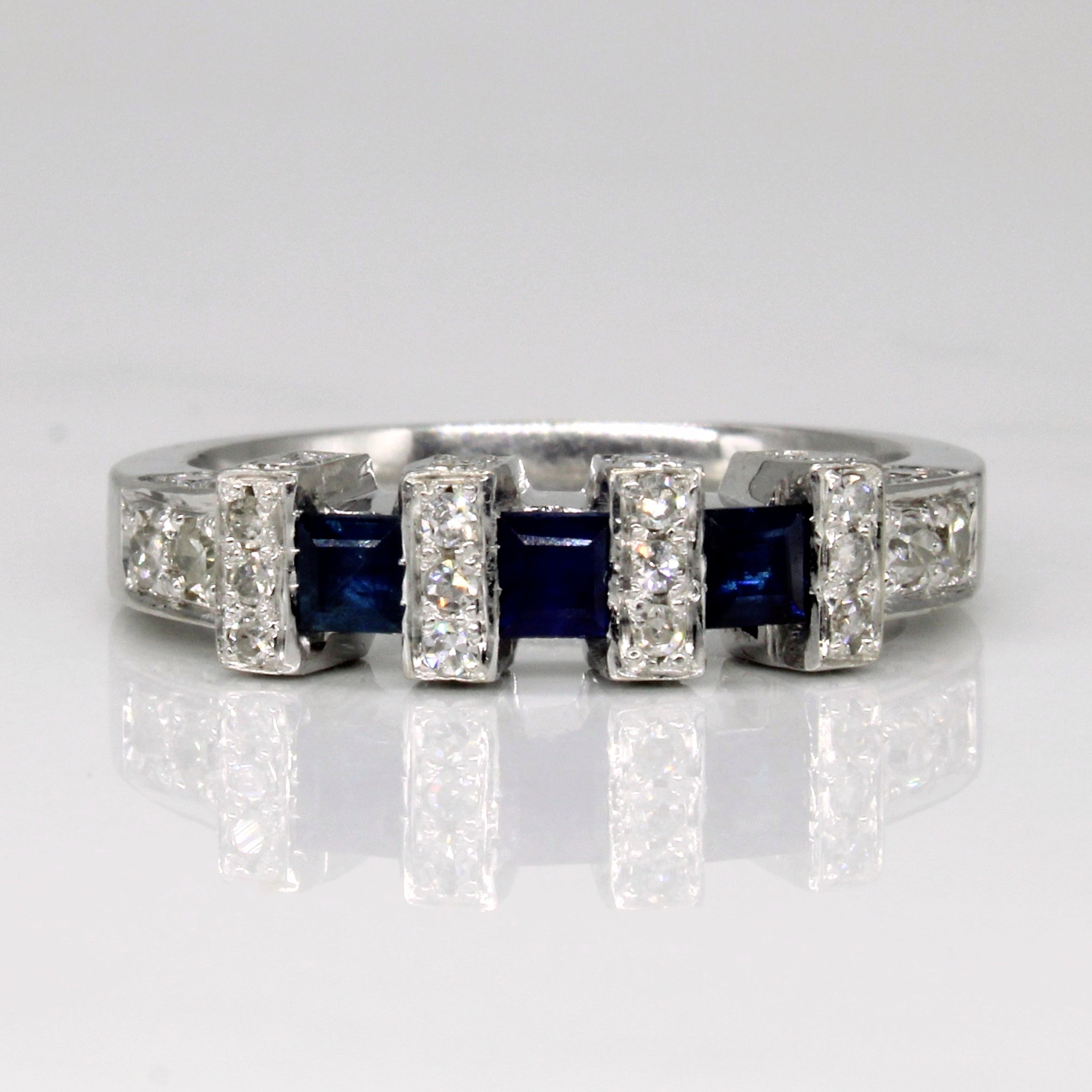 Diamond & Sapphire Ring | 0.55ctw, 0.50ctw | SZ 8.75 |