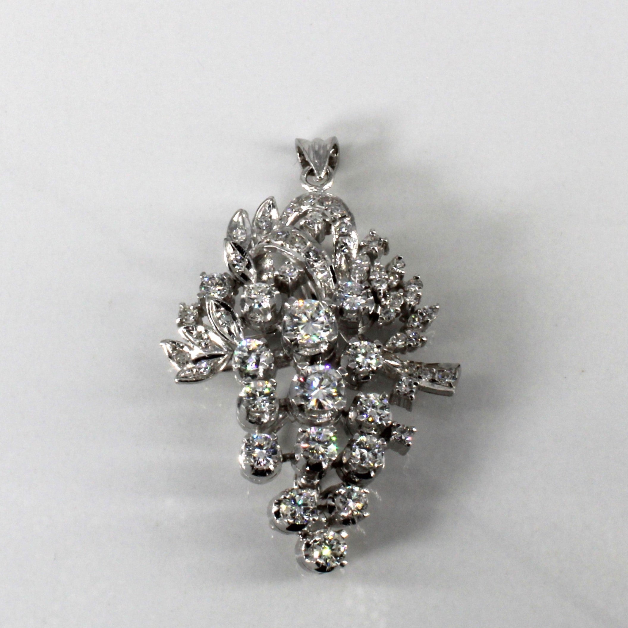 Prong Set Diamond Pendant/Brooch | 2.38ctw |