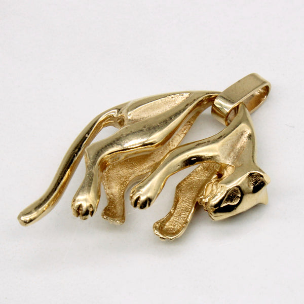 10k Yellow Gold Panther Pendant