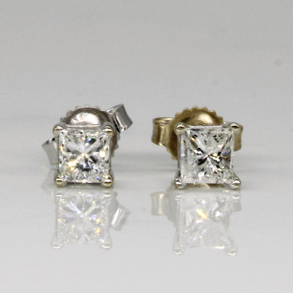 Princess Cut Diamond Stud 14k Earrings | 0.64ctw |