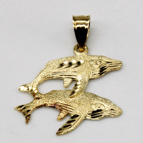 14k Yellow Gold Whale Charm