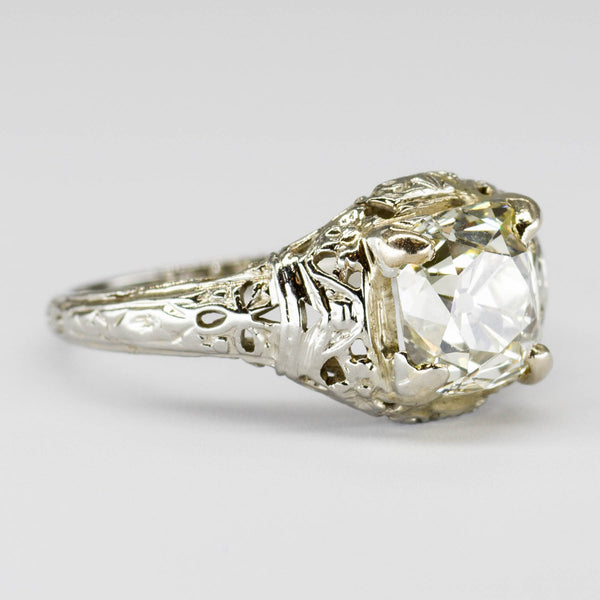 Early 1900s Old Mine Cut Diamond Engagement Ring | 2.30ct | SZ 7.25 |