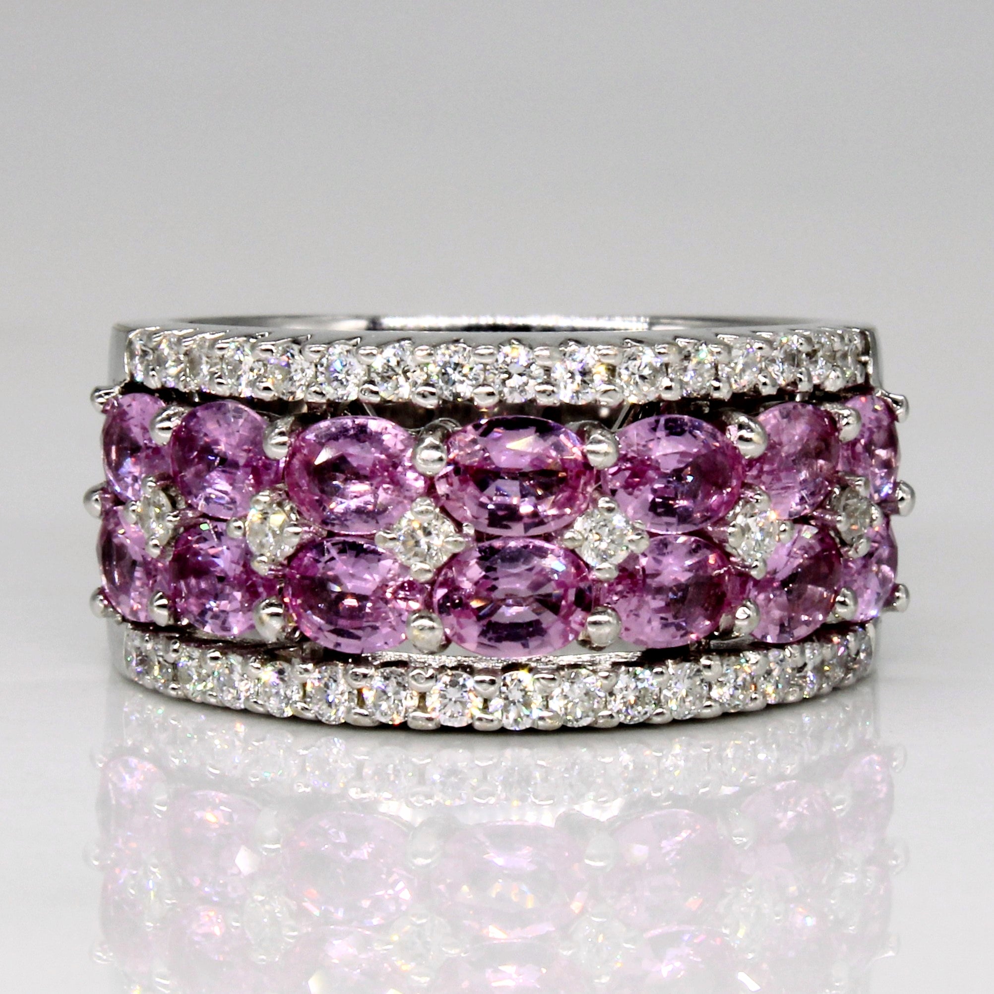 Pink Sapphire & Diamond Cocktail Ring | 2.12ctw, 0.54ctw | SZ 6.5 |