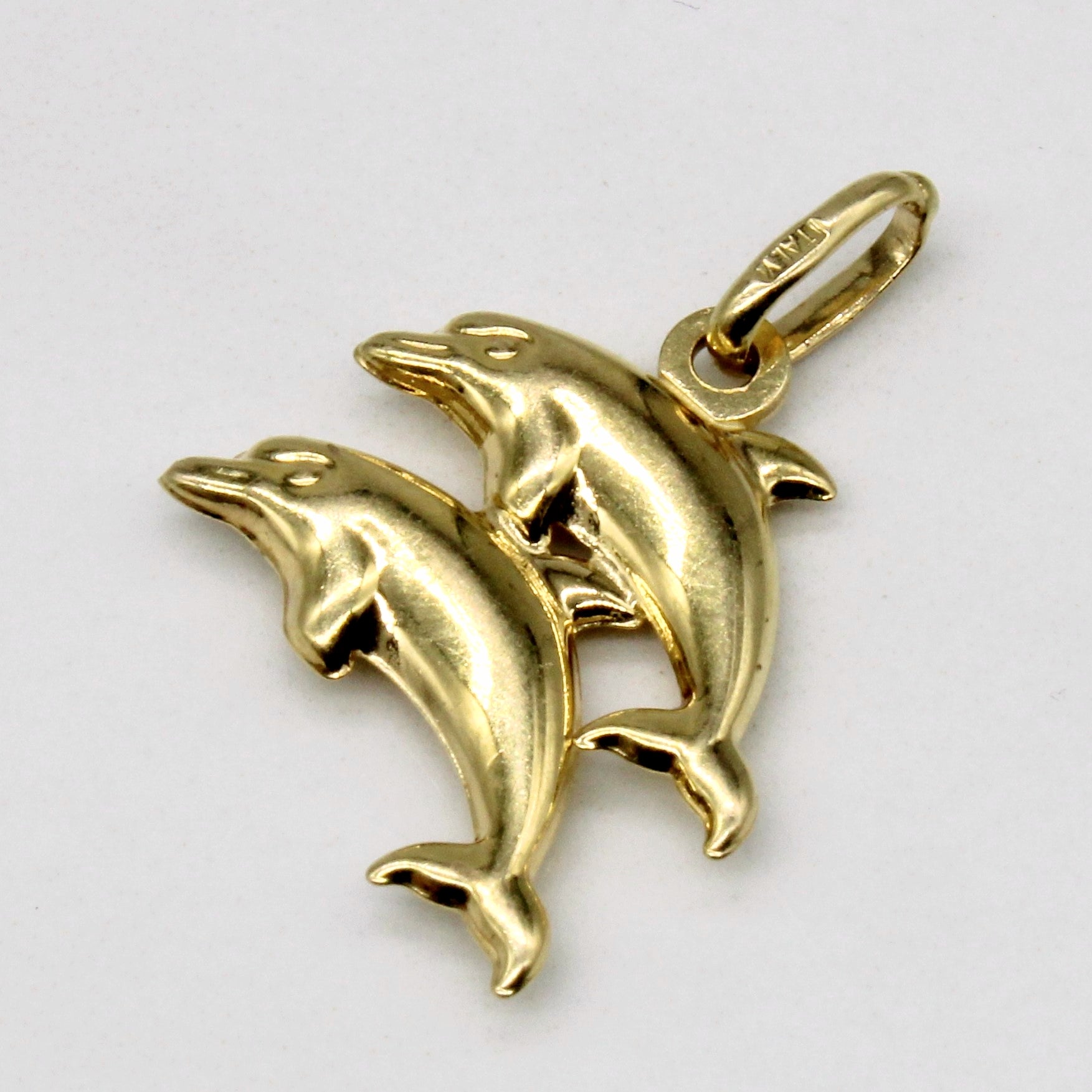 14k Yellow Gold Dolphin Charm