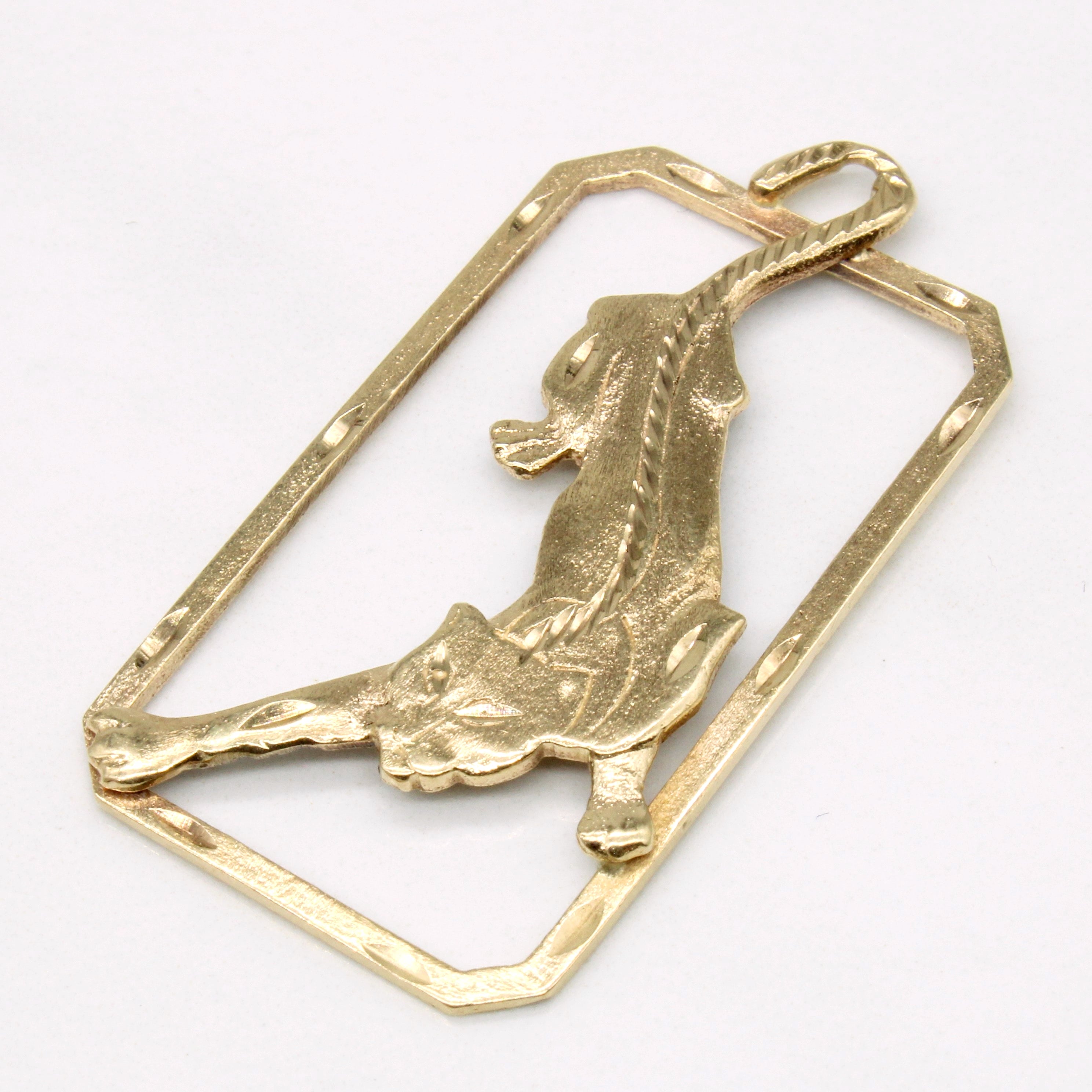 10k Yellow Gold Panther Pendant