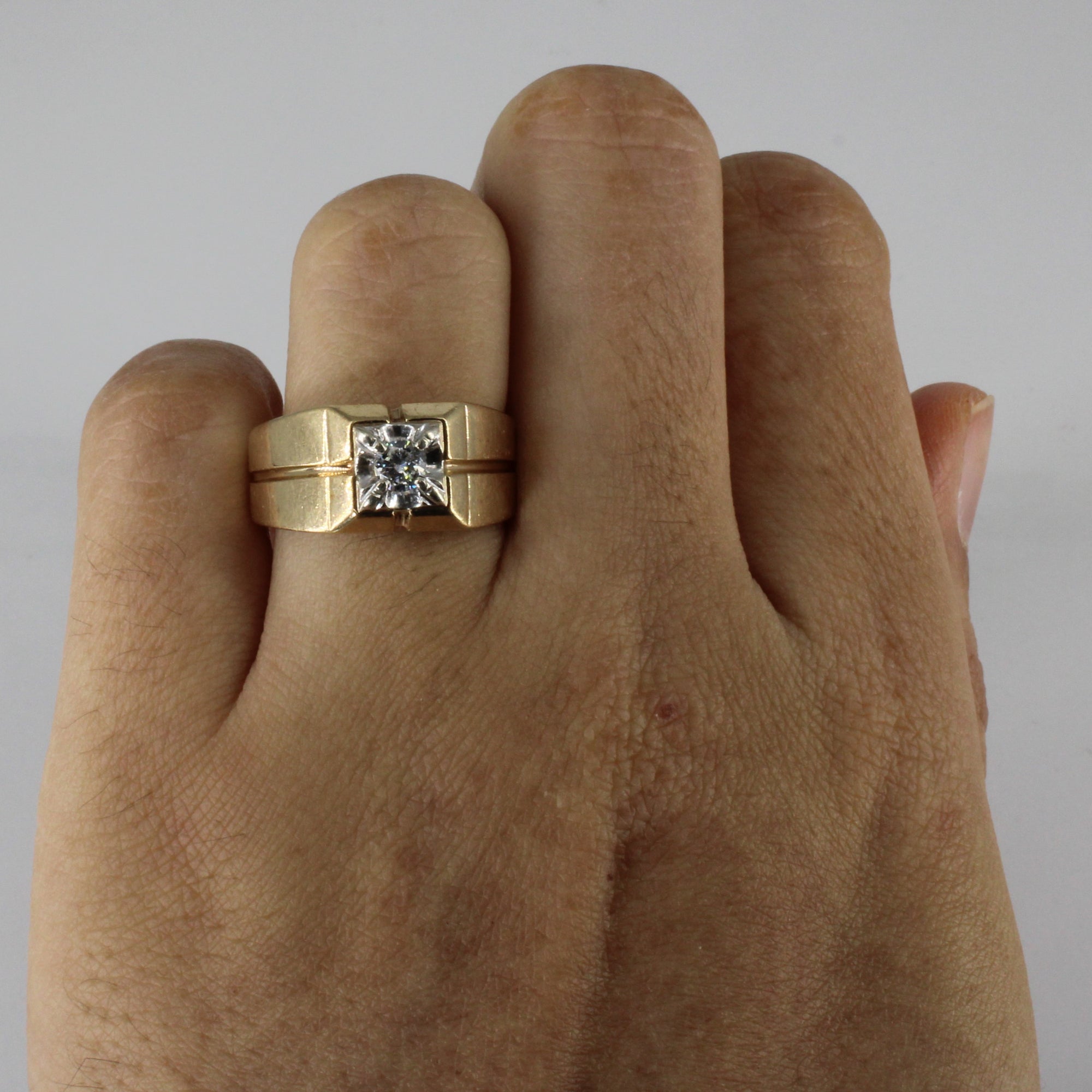 Solitaire Diamond Gold Ring | 0.18ct | SZ 6.75 |