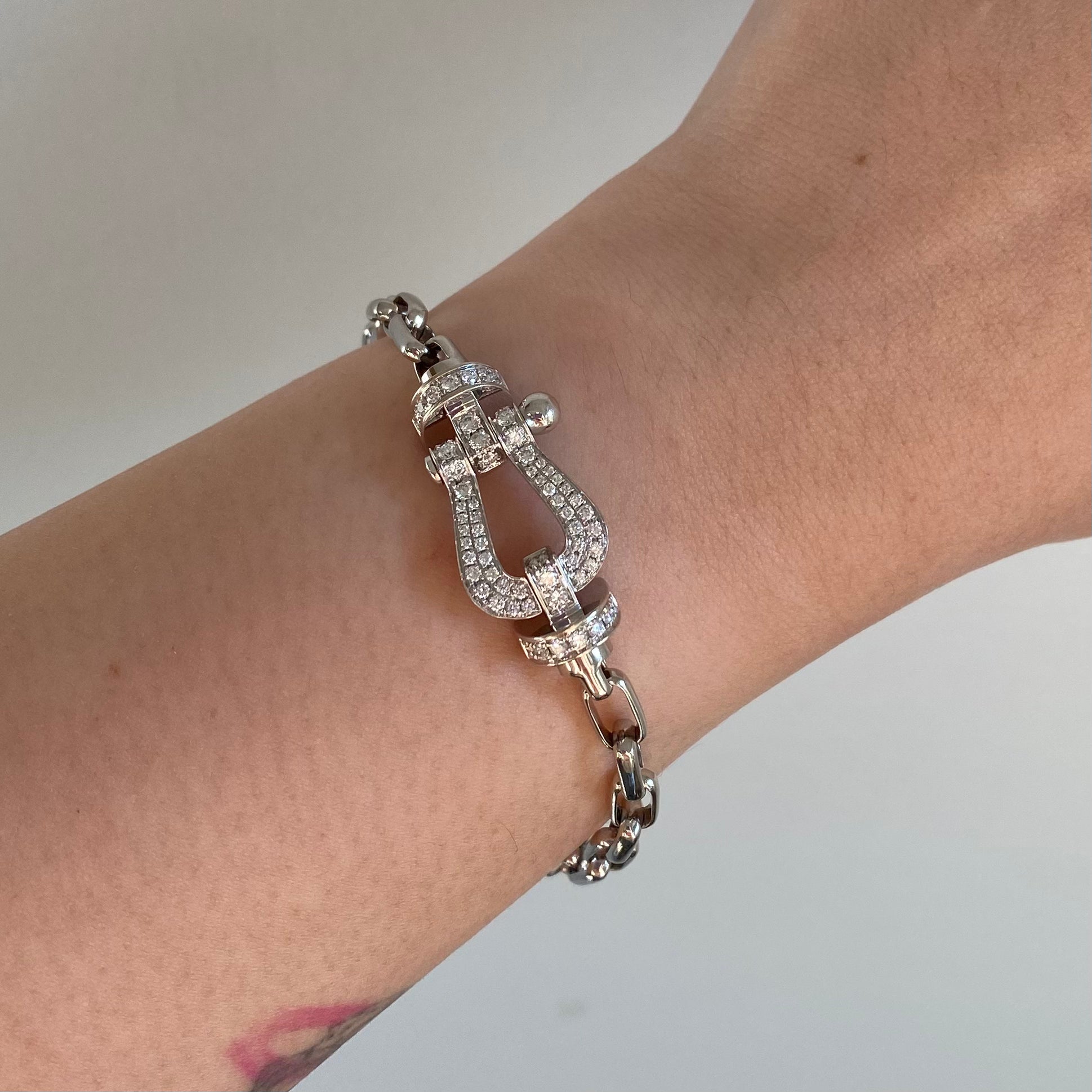 Bracelet à maillons avec fermoir en diamant « Fred » | 0,60 ct | 17,8 cm | 
