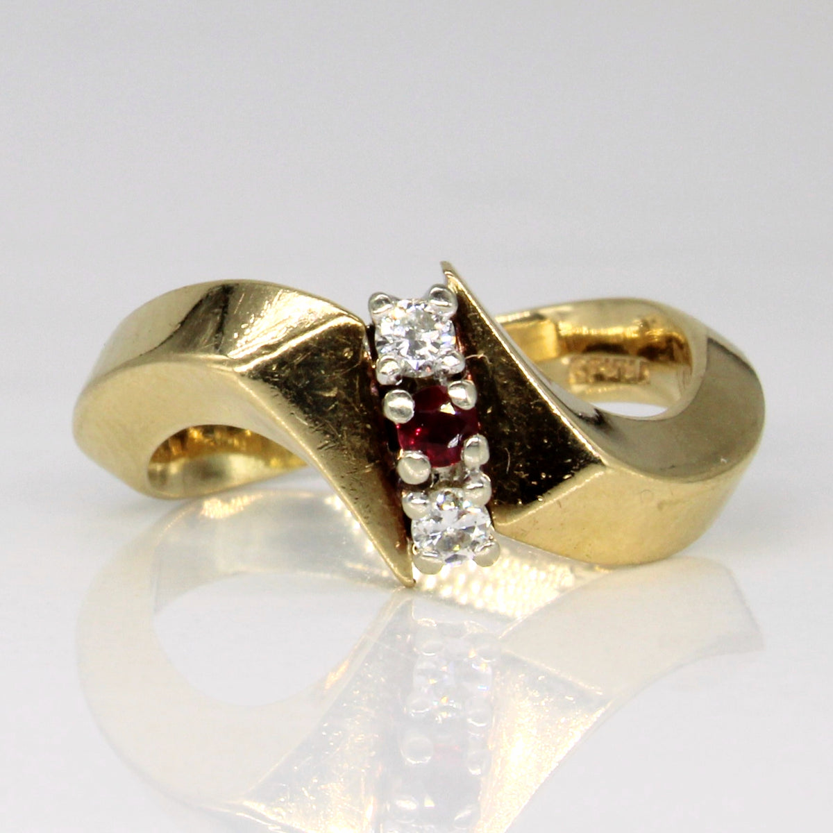 Diamond & Ruby Waterfall Ring | 0.07ctw, 0.04ct | SZ 4.25