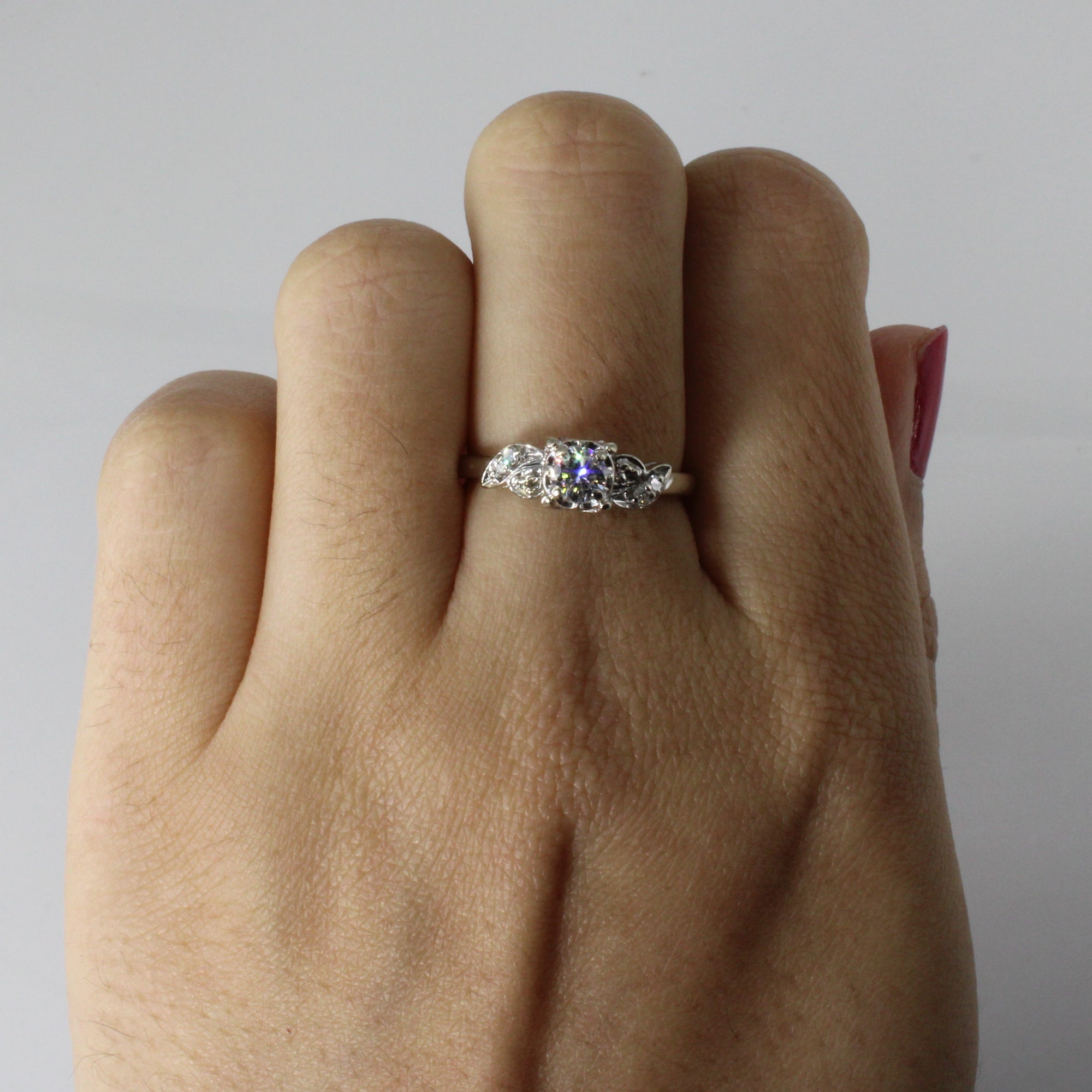 Solitaire with Accents Diamond Ring | 0.32ctw | SZ 6.75 |