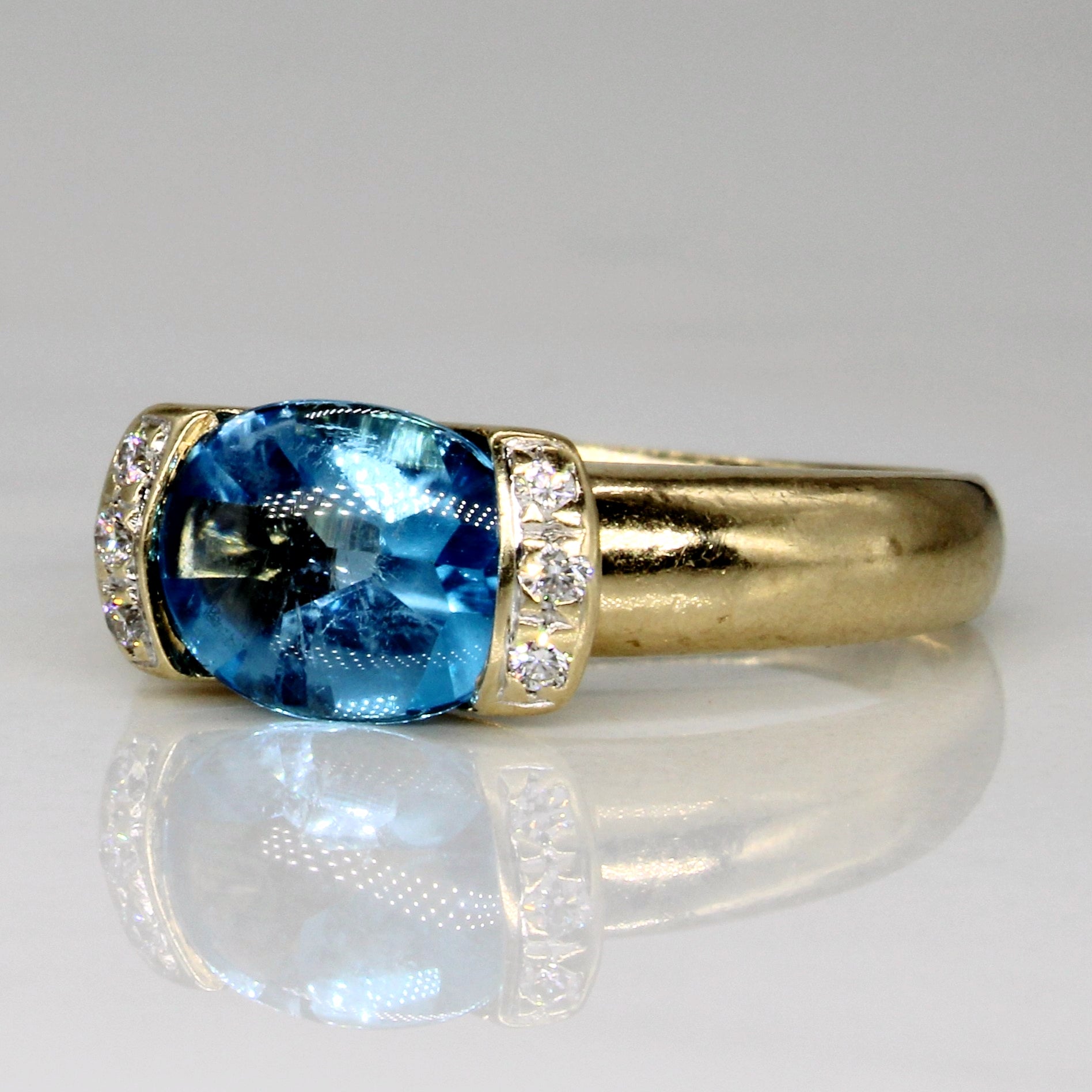 Topaz & Diamond Cocktail Ring | 1.50ct, 0.06ctw | SZ 5.5 |
