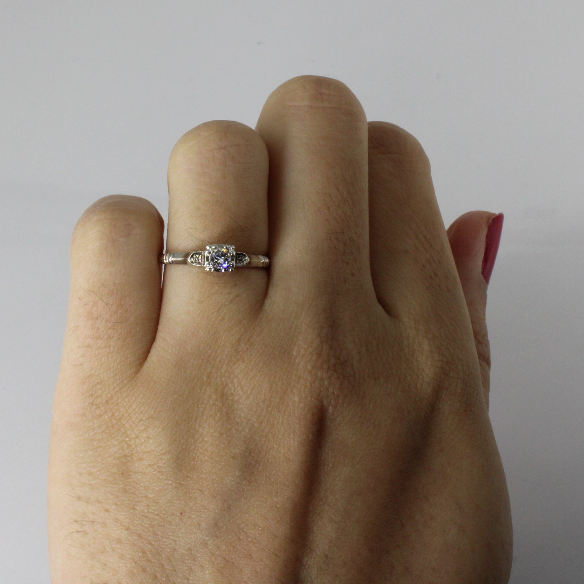 Solitaire Diamond Vintage Ring | 0.14ct | SZ 5.75 |