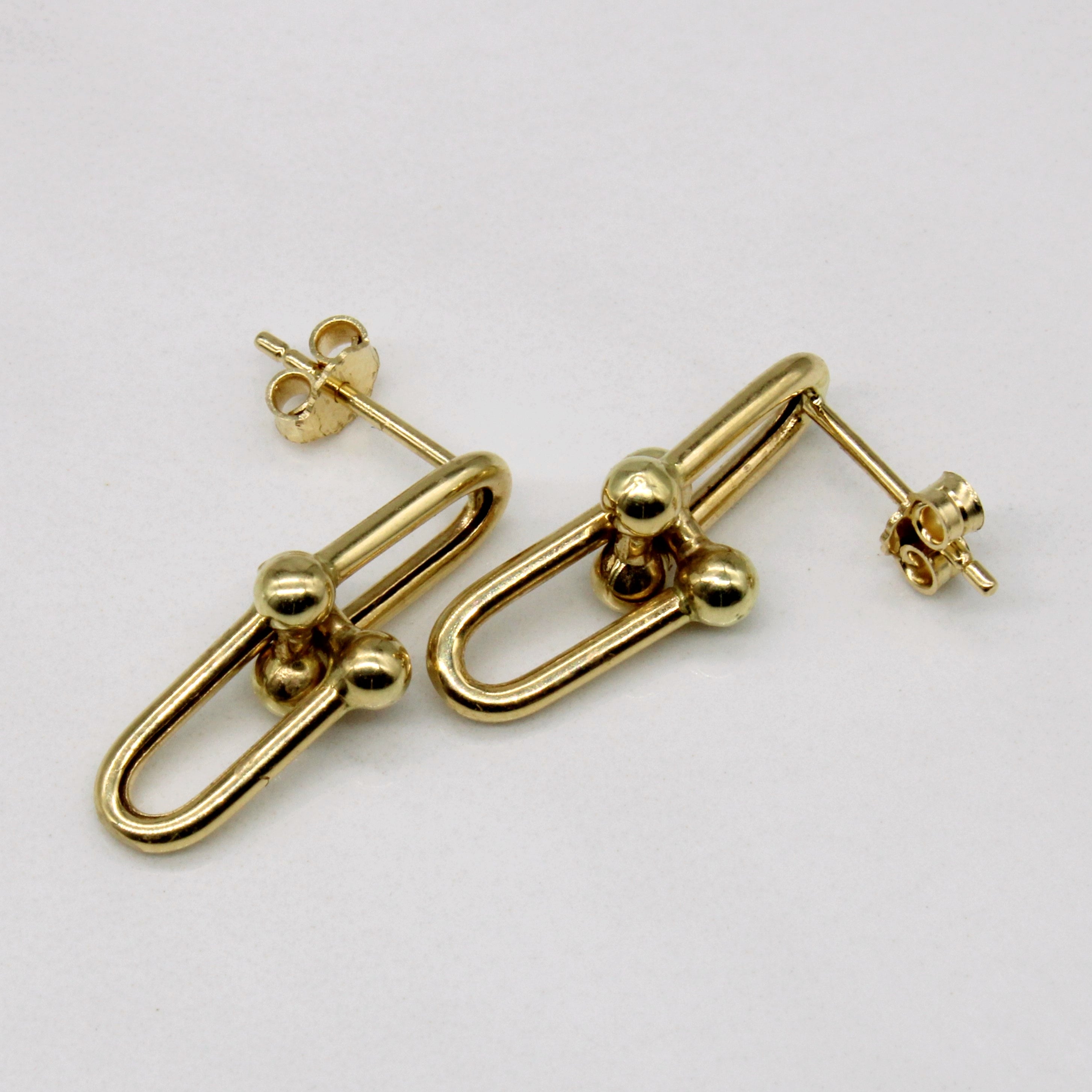 18k Yellow Gold Chain Link Earrings