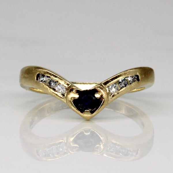 Sapphire & Diamond Contour Ring | 0.06ct, 0.06ctw | SZ 2.5 |