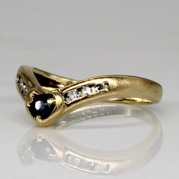 Sapphire & Diamond Contour Ring | 0.06ct, 0.06ctw | SZ 2.5 |