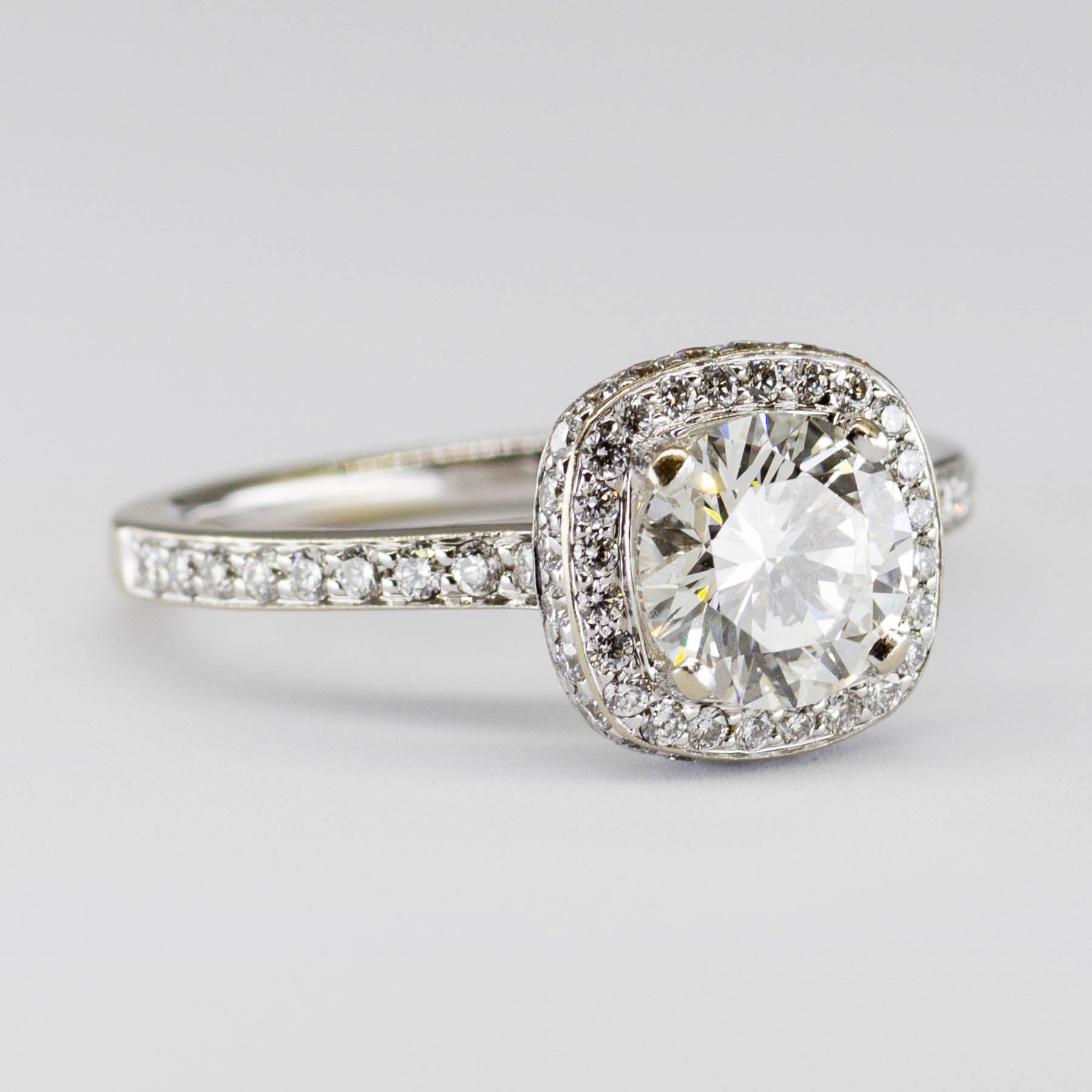 GIA Certified Halo Diamond Engagement Ring | 1.42ctw | VVS2 I Ex | SZ 5.5 |