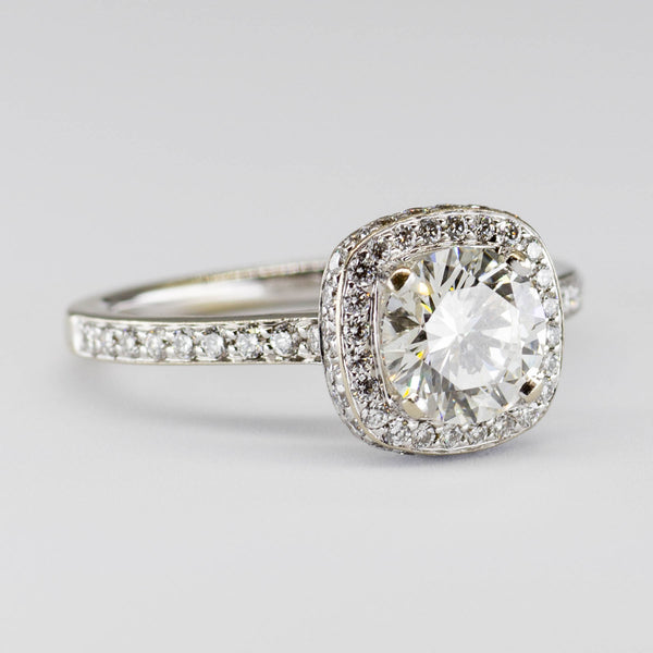 GIA Certified Halo Diamond Engagement Ring | 1.42ctw | VVS2 I Ex | SZ 5.5 |