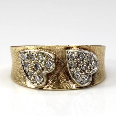 Cluster Diamond Heart Design Gold Ring | 0.24ctw | SZ 6 |