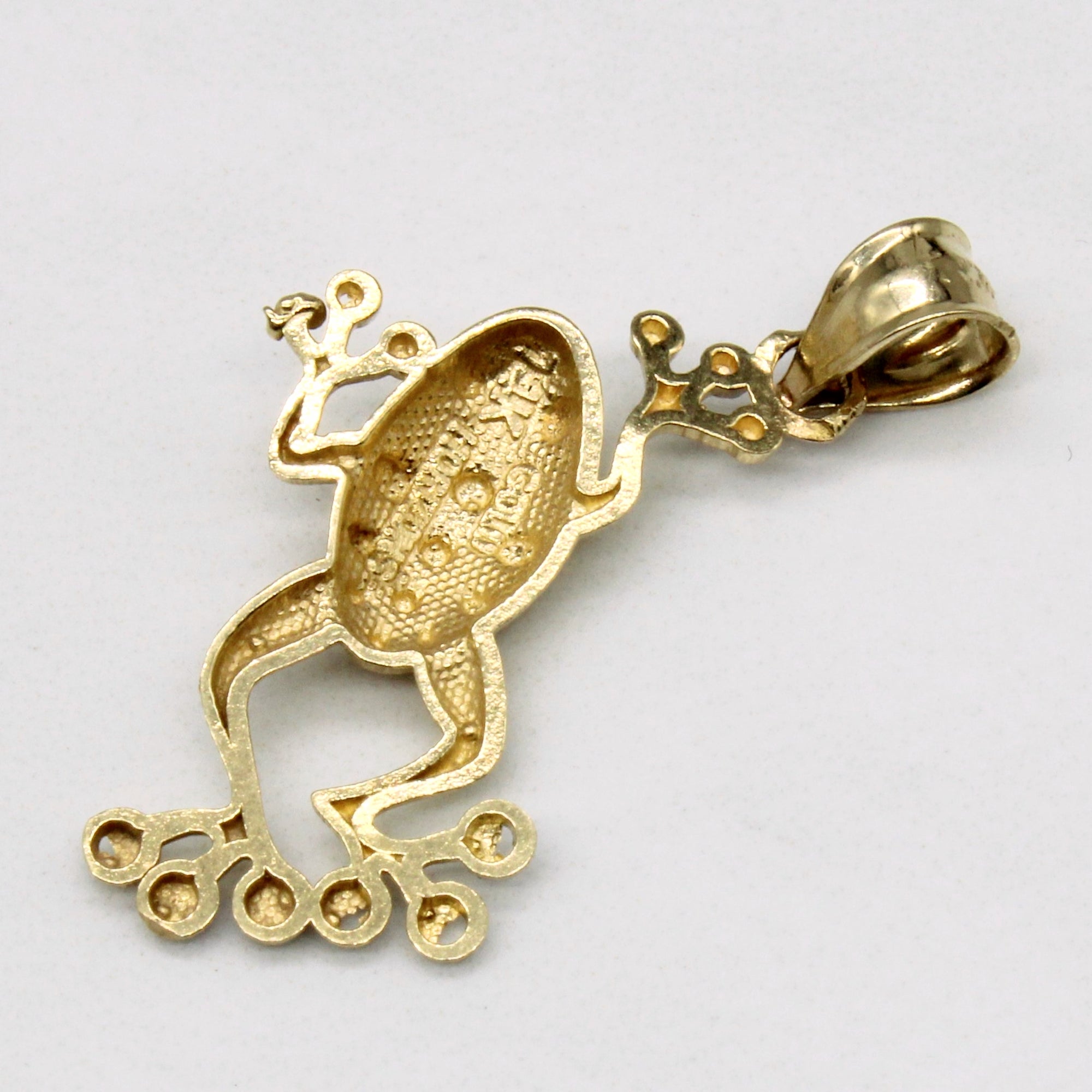 14k Two Tone Gold Frog Charm