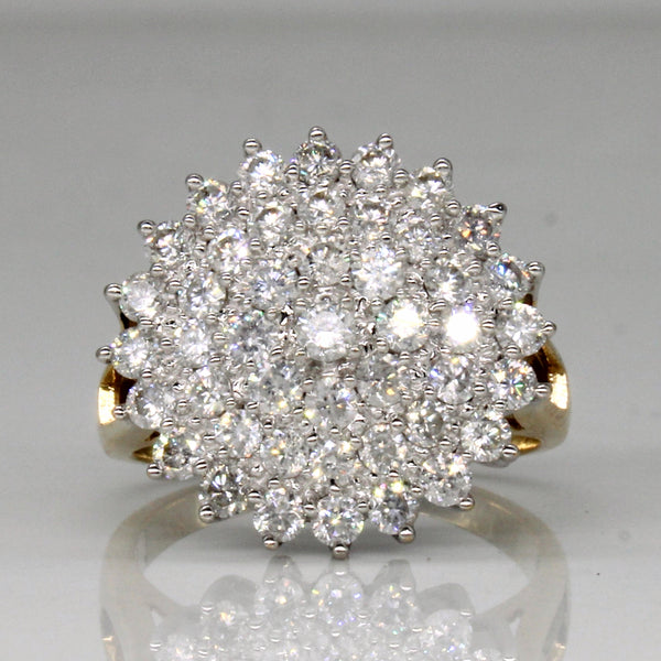 Diamond Cluster Cocktail Ring | 1.80ctw | SZ 6.75 |