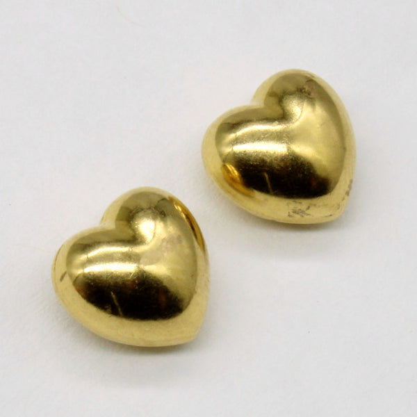 18k Yellow Gold Heart Earrings