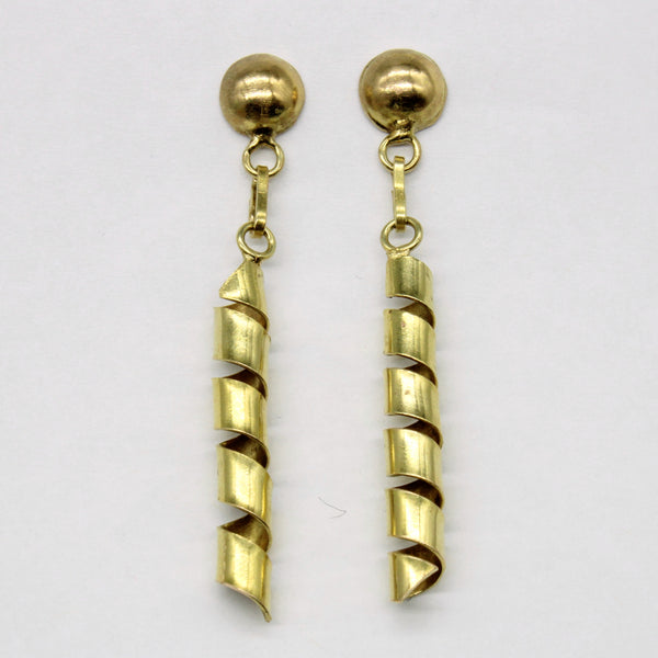 14k Yellow Gold Corkscrew Earrings