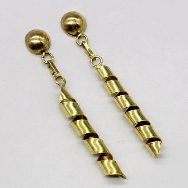 14k Yellow Gold Corkscrew Earrings