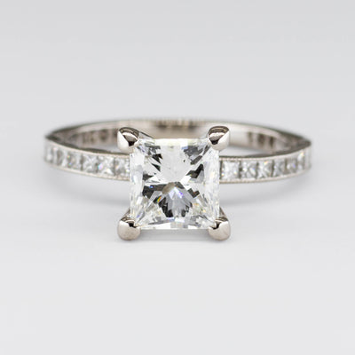 'Tacori' Princess GIA Diamond with Accents Engagement Ring | 1.80ctw SI1 G | SZ 5 |