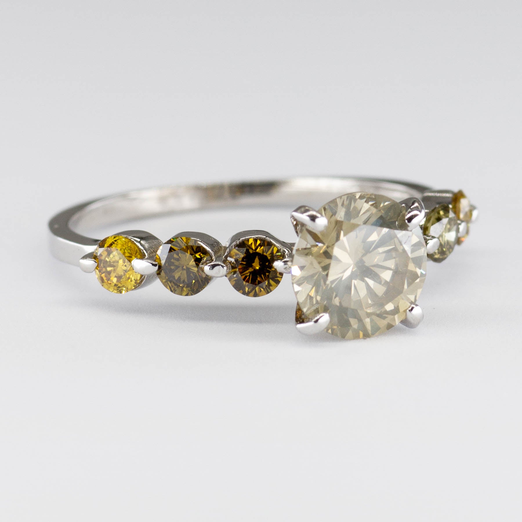 Seven Stone Yellow Diamond Ring | 1.71ctw | SZ 6.75 |
