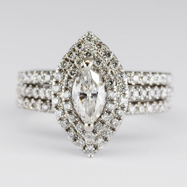 Halo Style Diamond Soldered Engagement Ring | 2.42ctw | SZ 6.25 |