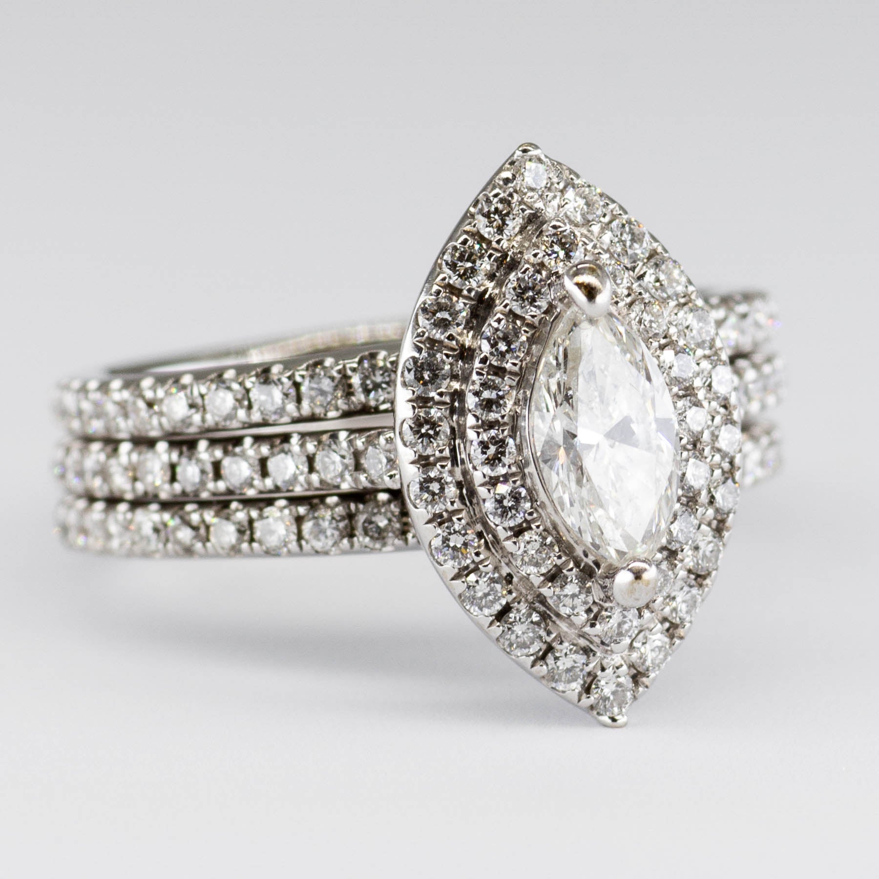 Halo Style Diamond Soldered Engagement Ring | 2.42ctw | SZ 6.25 |