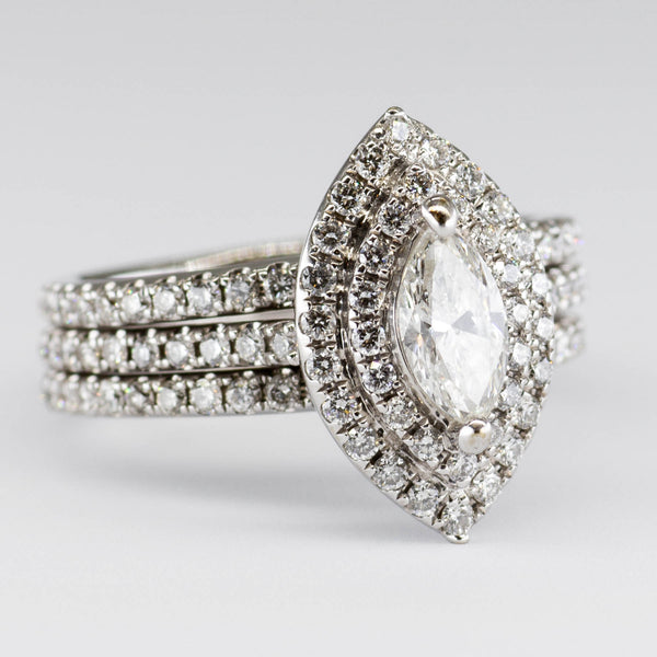 Halo Style Diamond Soldered Engagement Ring | 2.42ctw | SZ 6.25 |