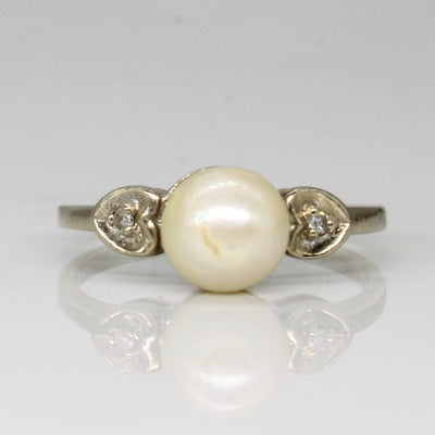 Pearl & Diamond Ring | 0.02ctw | SZ 6 |