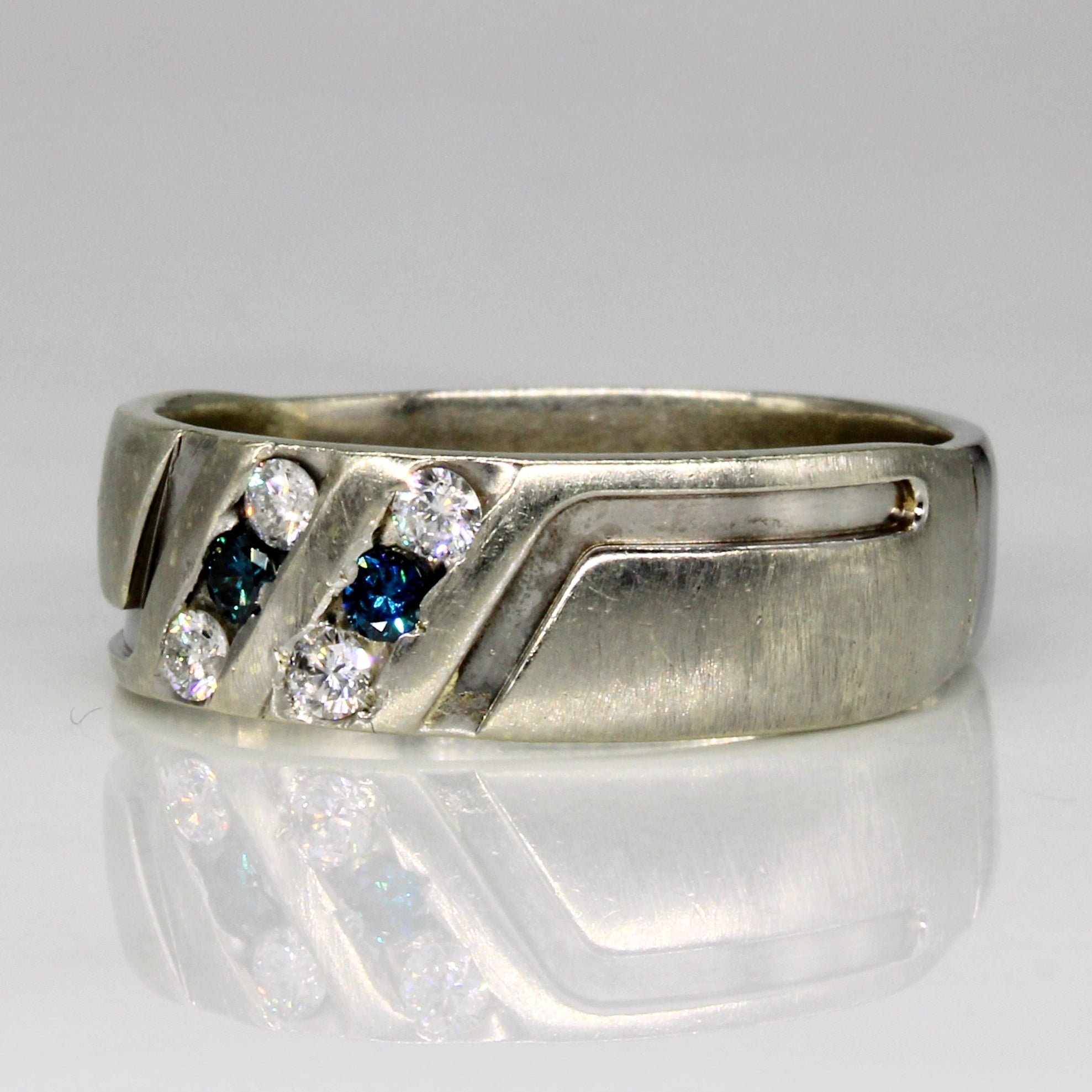 Blue & White Diamond Ring | 0.07ctw, 0.12ctw | SZ 9 |