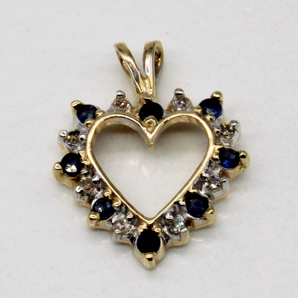 Sapphire & Diamond Heart Pendant | 0.16ctw, 0.04ctw |