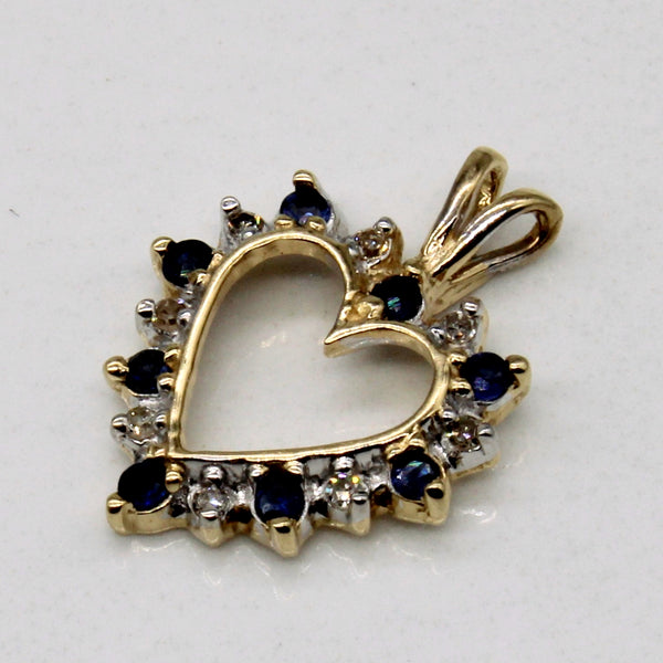 Sapphire & Diamond Heart Pendant | 0.16ctw, 0.04ctw |