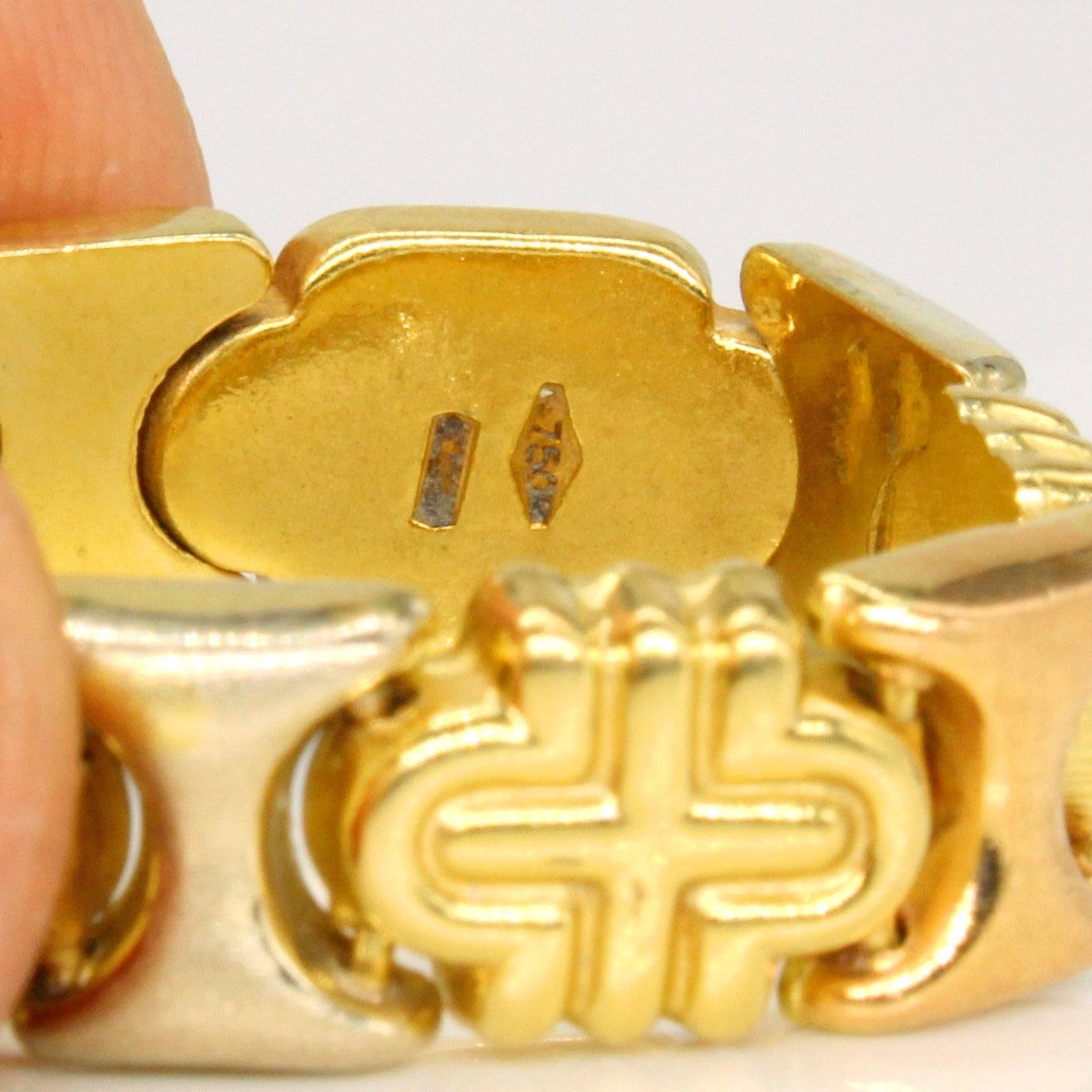 18k Tri Tone Gold Chain Link Ring | SZ 8.5 |