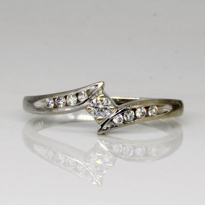 Diamond Cross Over Ring | 0.13ctw | SZ 6.75 |