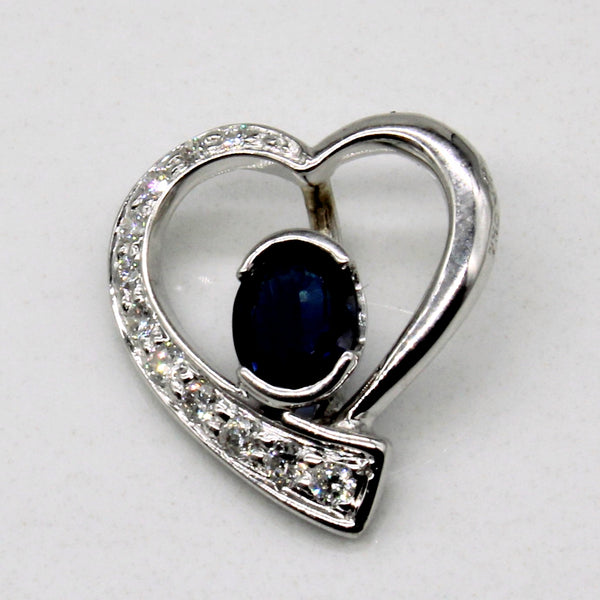 Sapphire & Diamond Heart Pendant | 0.50ct, 0.07ctw |
