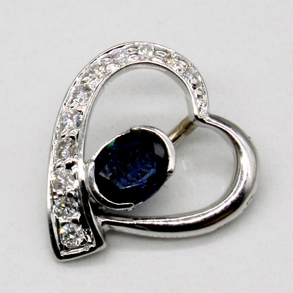 Sapphire & Diamond Heart Pendant | 0.50ct, 0.07ctw |