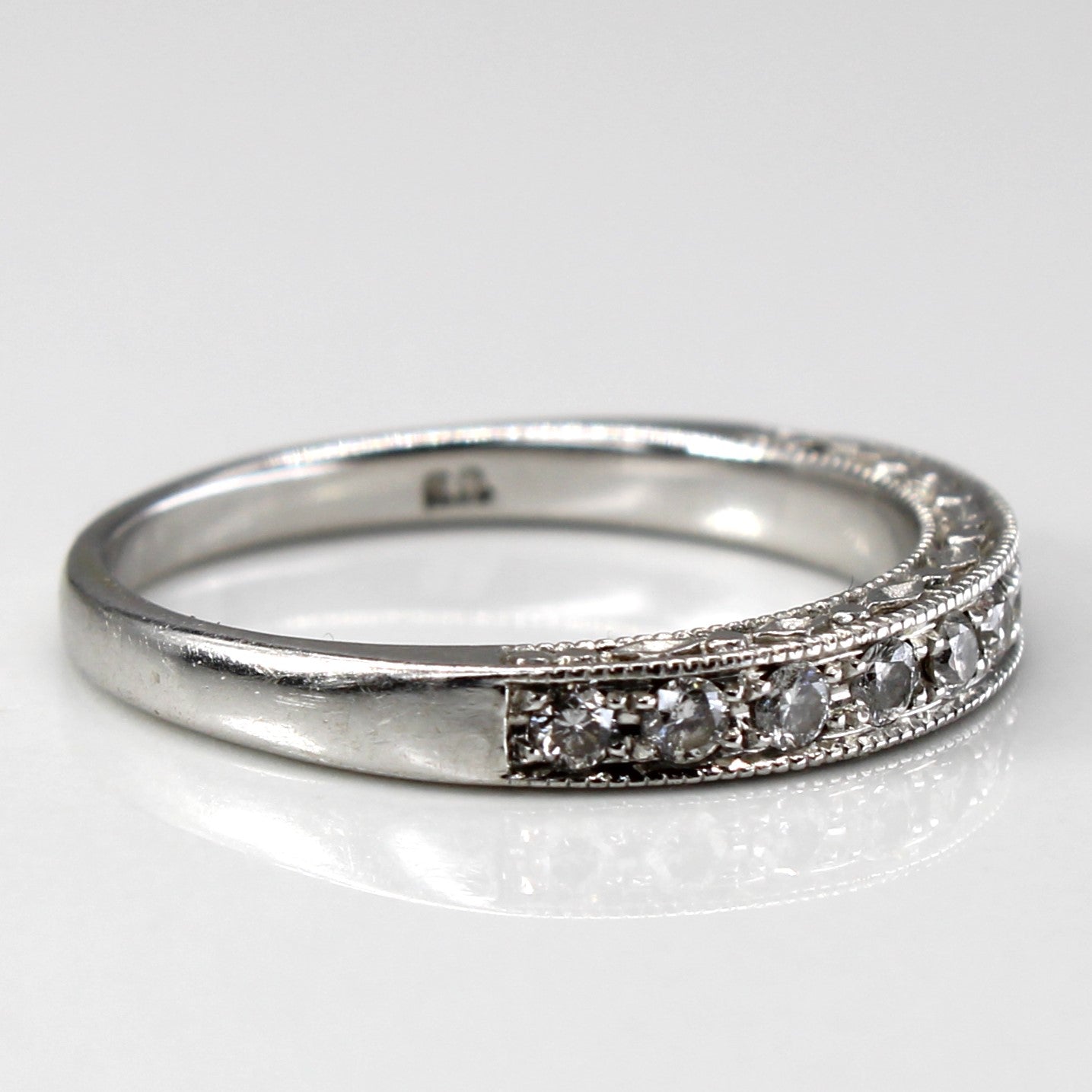 Milgrain Detail Diamond Wedding Band | 0.18ctw | SZ 5.75 |
