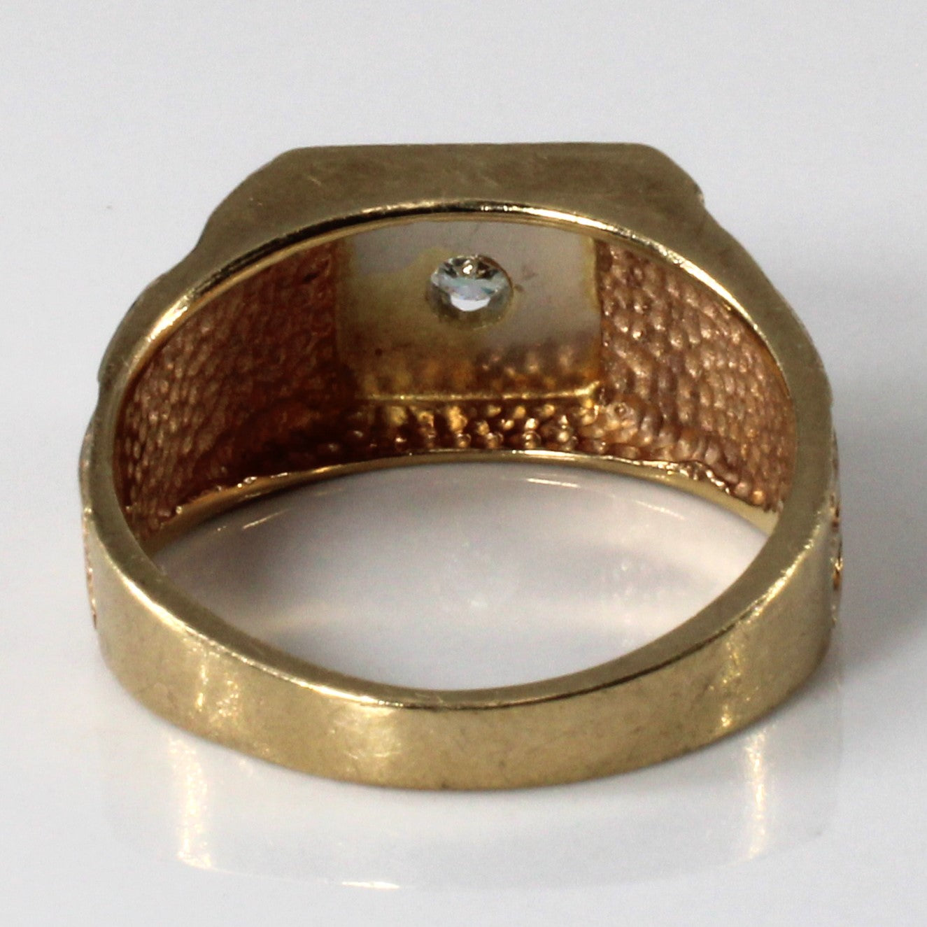 Claw Set Diamond Textured Ring | 0.12ct | SZ 8.75 |