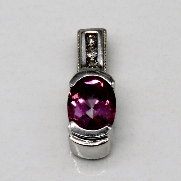 Synthetic Pink Sapphire & Natural Diamond Pendant | 1.00ct, 0.03ctw |