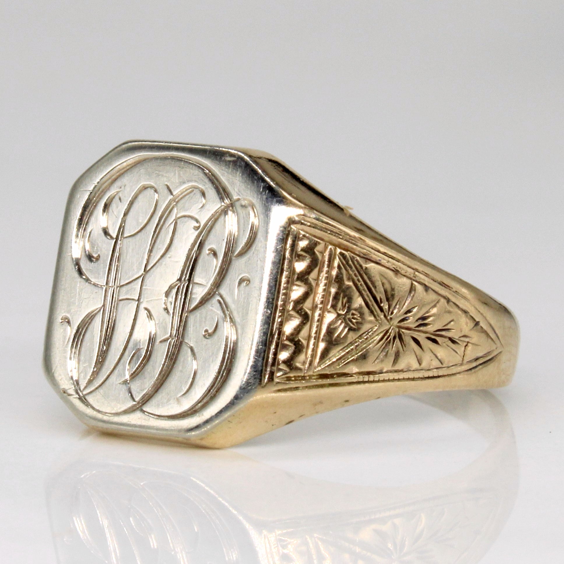 10k Two Tone Gold Initial Ring | SZ 7.75 |