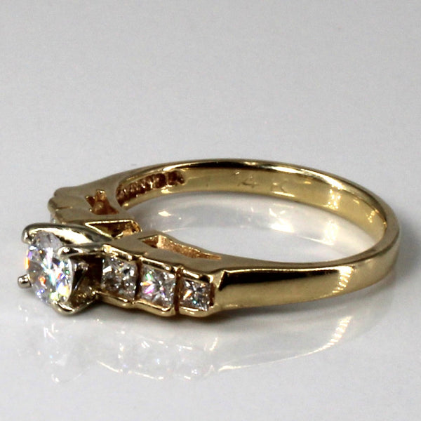 Solitaire with Accents Diamond Ring | 0.64ctw | SZ 5.25 |