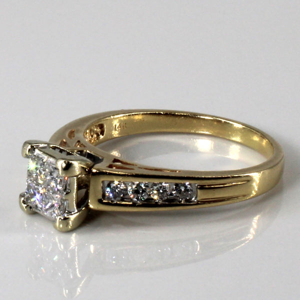 High Set Cluster Diamond Engagement Ring | 0.96ctw | SZ 9 |